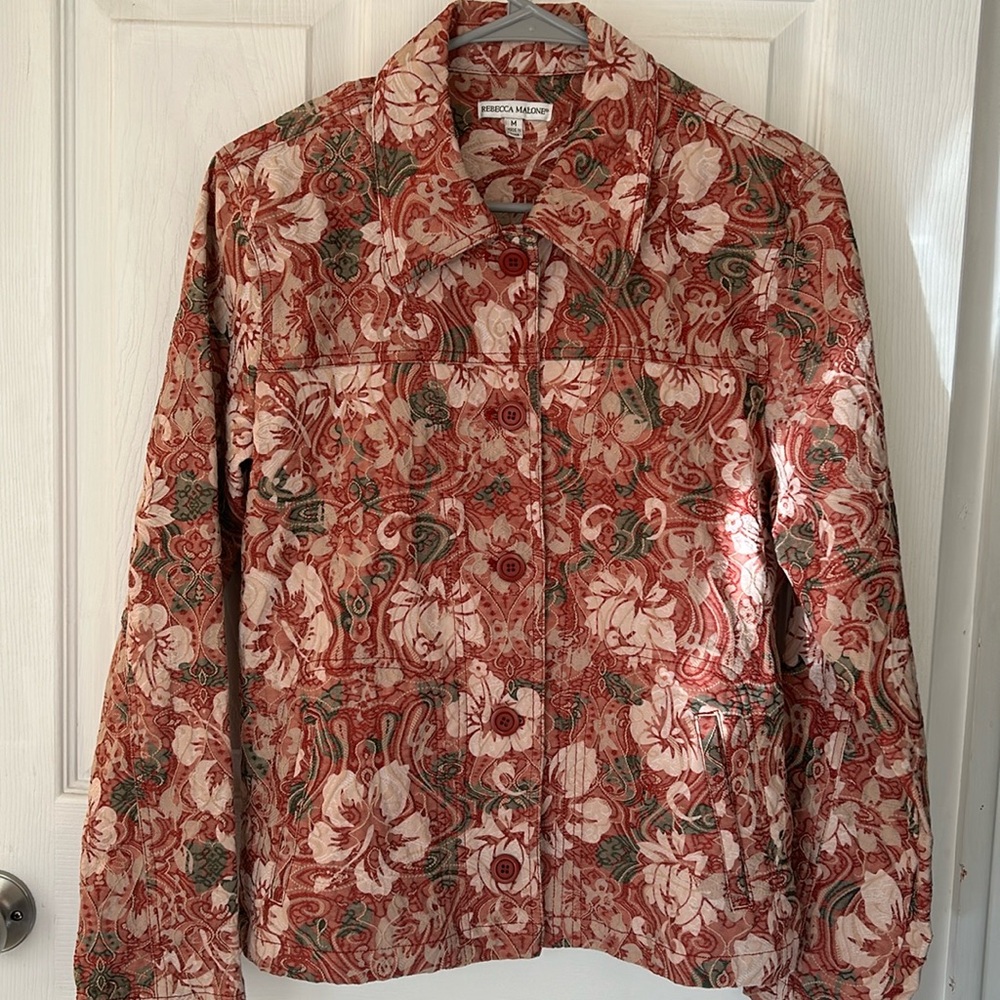 Vintage Rebecca Malone Floral Button Up Jacket Country Core Feminine Size M